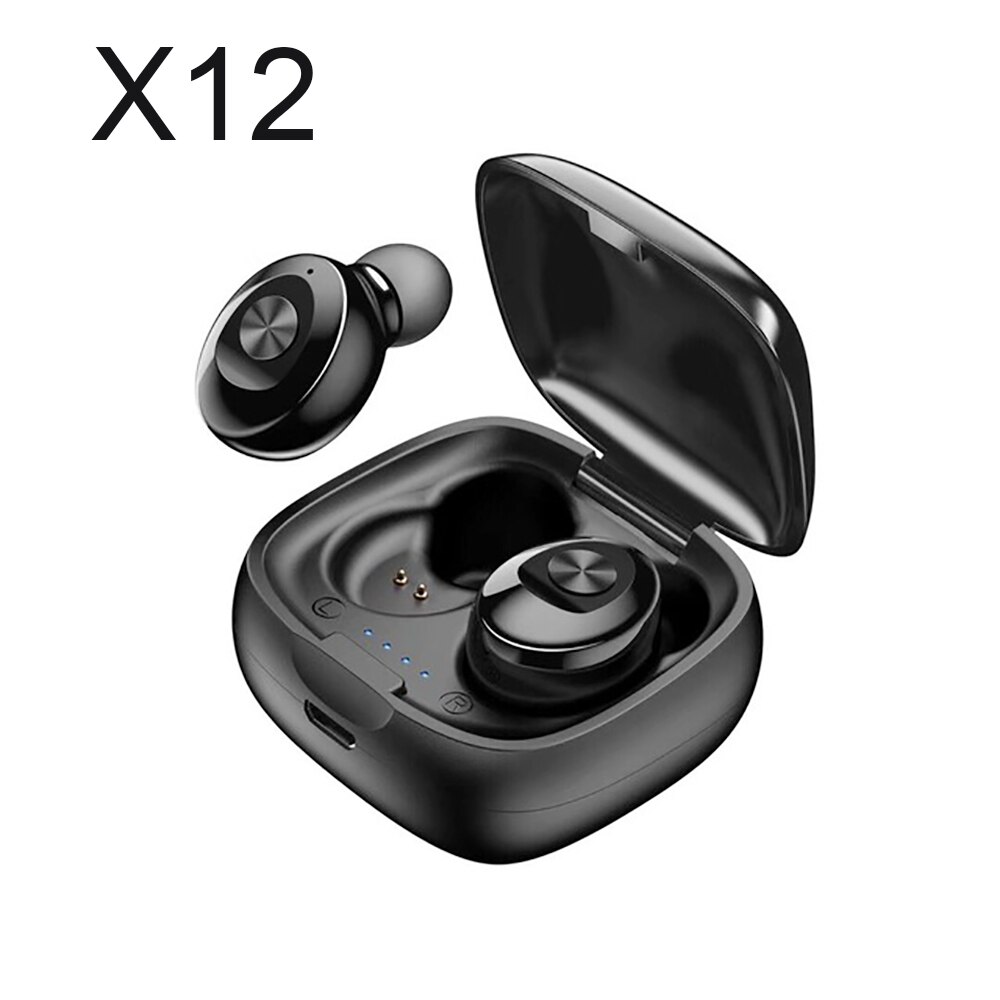 Tws Draadloze Hoofdtelefoon Bluetooth 5.0 Koptelefoon Hifi Stereo Sport Oordopjes 2000Mah Opladen Doos Gaming Headset Met Microfoons: XG12 black