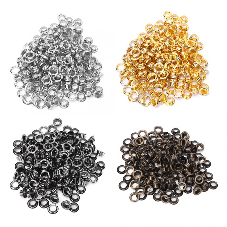 Oeillet Double face en laiton, outil de bricolage, Rivet creux pour vêtements, sac, ceinture, Rivet pour chaussures, accessoires, 6mm, 100 pièces