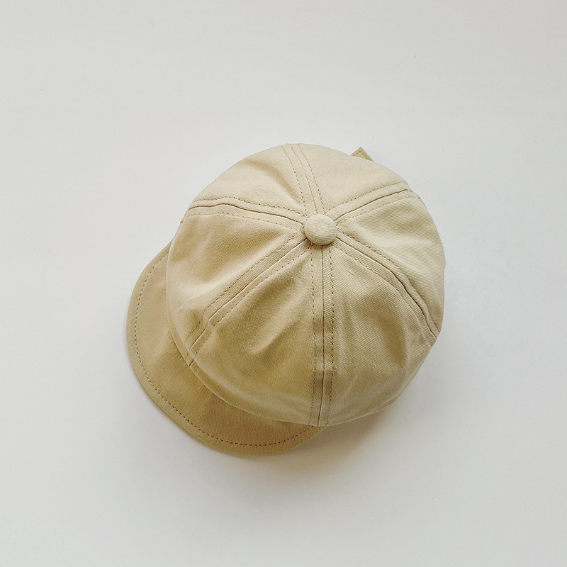 Forår sommer baby hat ensfarvet baby pige dreng solhat justerbar børn baseball kasket blød bomuld børn fisherman bucket cap: Stil 1