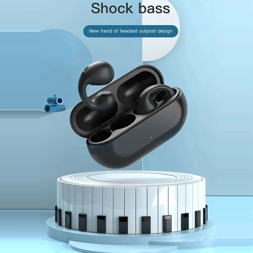 Wireless Bluetooth 5,3 Kopfhörer Outdoor Sport Headset Touch Control Ohrhörer Ohrclip Kopfhörer HiFi Musik Audio Receiver Gaming