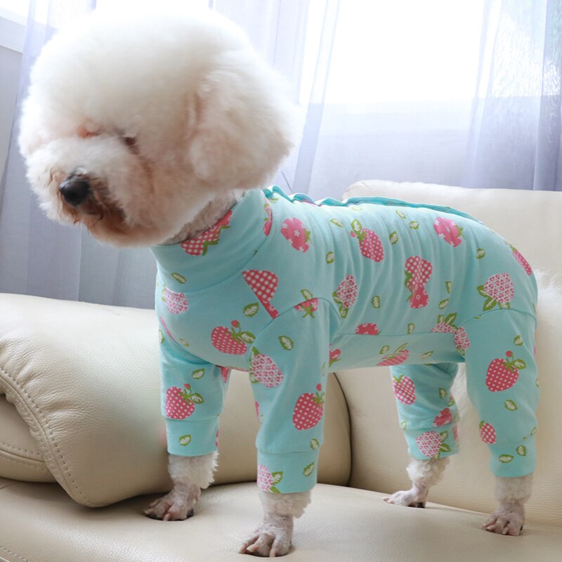 Hond Jumpsuit 100% Katoen Dunne Gedrukt Overalls Kleine Honden Beschermen Buik Pyjama Puppy Kleding Chihuahua Poedel Sweatshirt