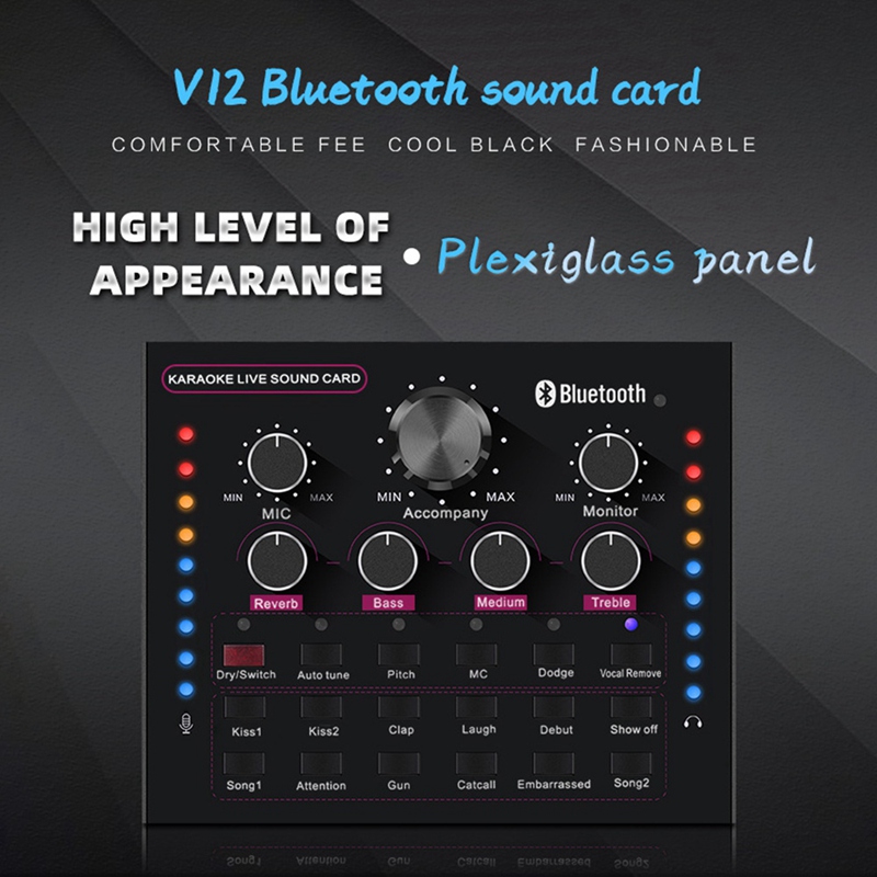 -Sound Card Audio External USB for Headset Microphone Live Broadcast for Audio Stereo Music Recording