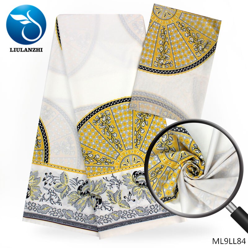 LIULANZHI modal fabric printed chiffon fabric audel fabrics 4+2 yards per lot african woman party clothing ML9LL81-87: ML9LL84