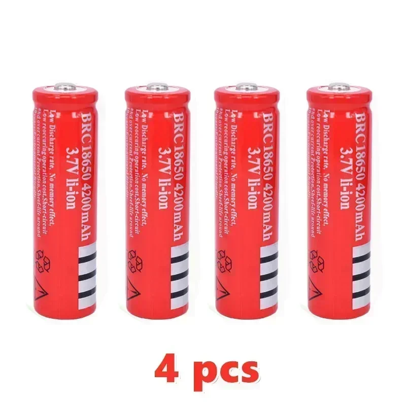2025 nova bateria de íon de lítio recarregável original 18650 3.7V 4200mAh: Preto