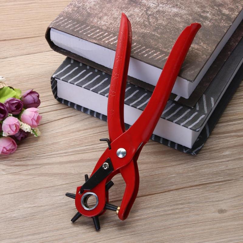 Belt Hole Puncher Tool for Leather Leathercraft Holes Punching Machine 3-in-1 Hand Pliers Leather Tools