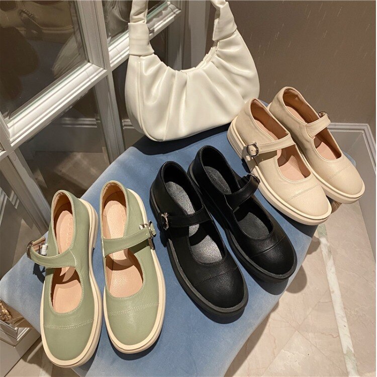 All-match runde tå sko kvinde kvinder slip-on træsko platform modis britisk stil afslappet kvindelige sneakers lejligheder kvinders