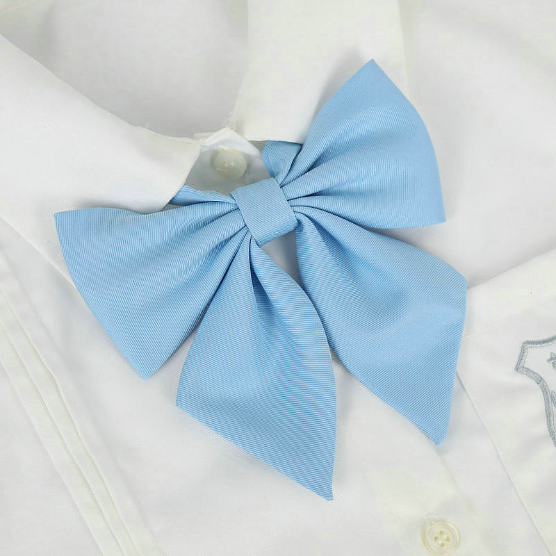 Solid Colors Big Bowknot JK Neckwear Girls Bow Tie Necktie Choker For Preppy Students Japanese Korean School Uniforms Shirts Tie: SKY BLUE