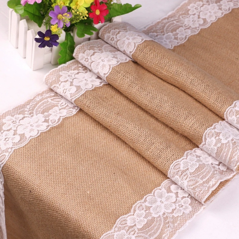 Burlap Table Runners White Lace Table Runner Rustic Country Wedding Decor Vintage Romantic Table Cloth Home Table Decor: 30*180cm