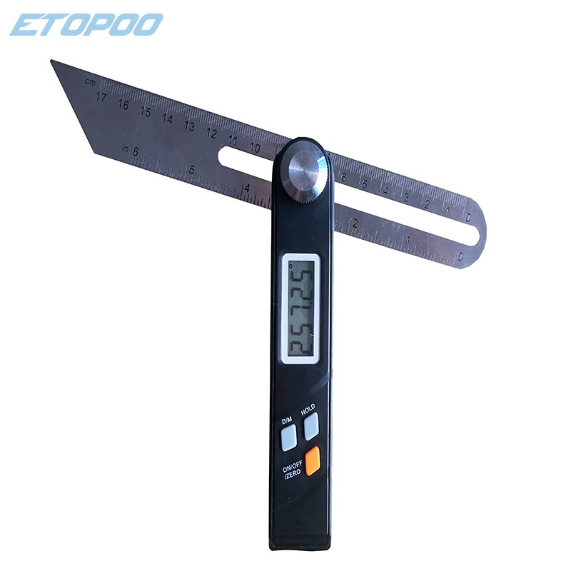Electronic Level 360 Degree Angle Finder T Bevel Gauge Digital Protractor Inclinometer Ruler Sliding LCD Display Stainless Steel