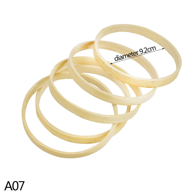 5Pcs Wooden Bamboo Floral Hoop Wreath DIY Macrame Craft Wall Hanging Hoop Ring For Christmas Easter Wedding Party Decoration: A07-9.2CM