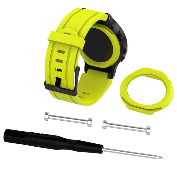 Siliconen Vervanging Polshorloge Band + Case Cover Voor Garmin Forerunner 225 horlogeband met tool Outdoor Sport bandjes Armband: Lime