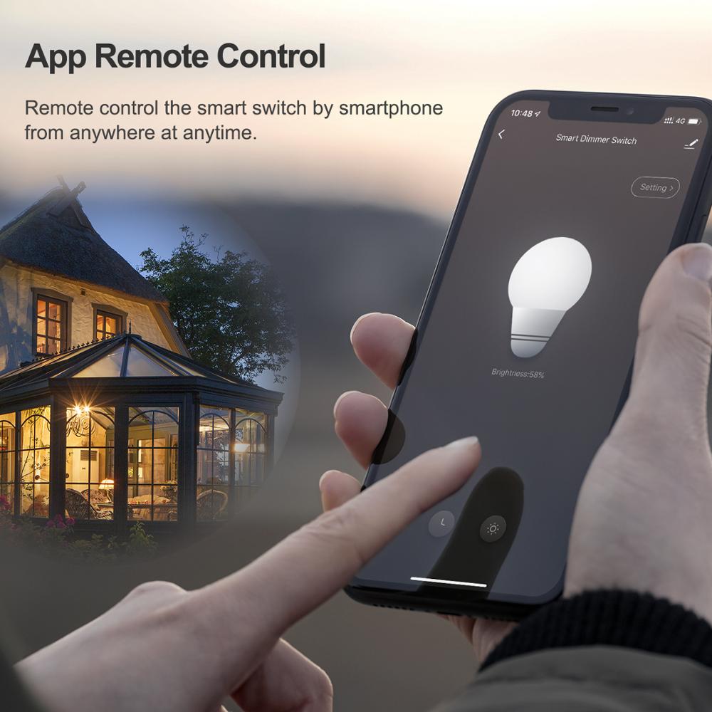 Tuya smart wifi dimmer switch, touch dimbar panel light switch  eu 100-240v,  kompatibel med alexa google home, ingen hub nødvendig