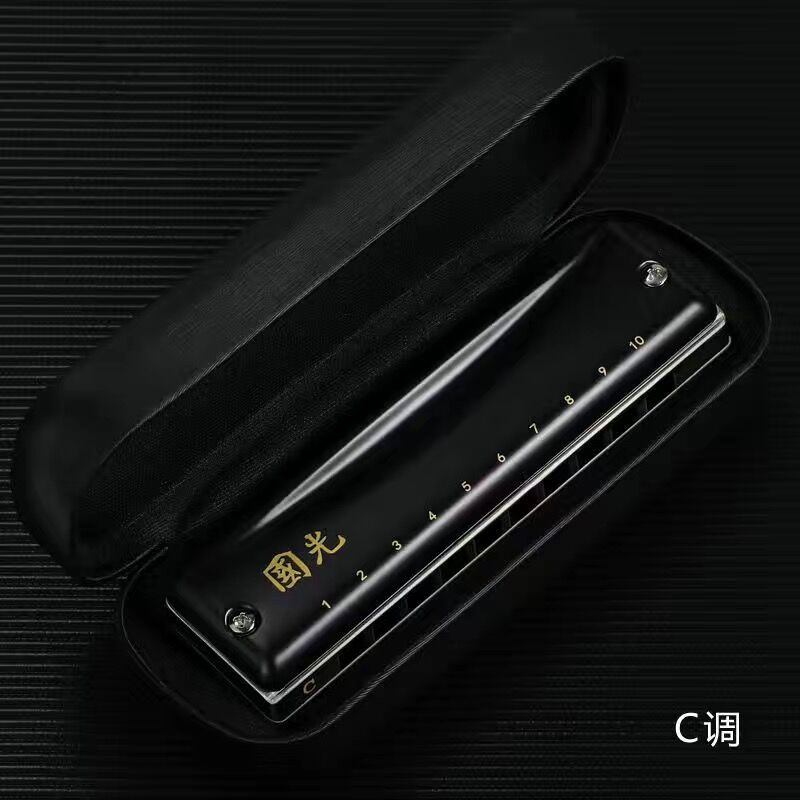 Armonica blues a 10 fori, strumenti musicali per organi armonica professionali, erpi, chiave professionale di C per Performanc: Grigio chiaro