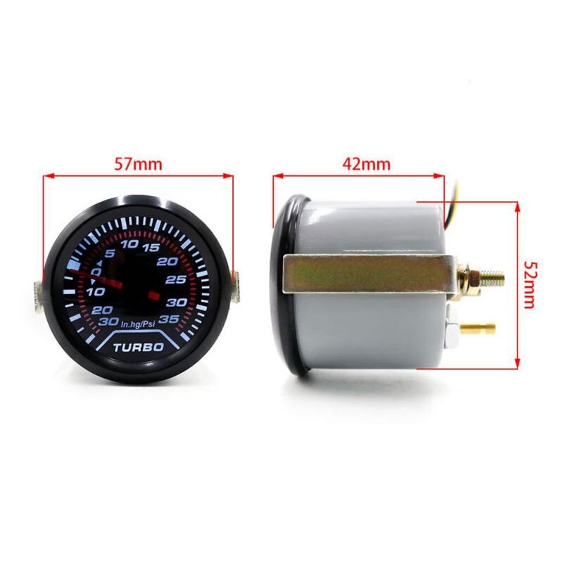 Universal Car Boost Controller Modifications Led Light Pressure Boost Gauge Meter PSI Smoke Tint