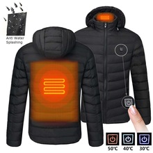 Waterdichte Verwarmde Down Jassen Heren Outdoor Coat USB Elektrische Verwarming Hooded Jassen Warme Winter Winddicht Thermische Jas