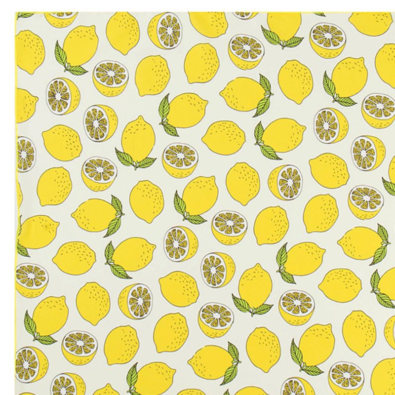 Koreansk dameimitasjon silke firkantet skjerf lyst sitronhjerte totem trykt bandana multifunksjonelt halsduk hodepapir