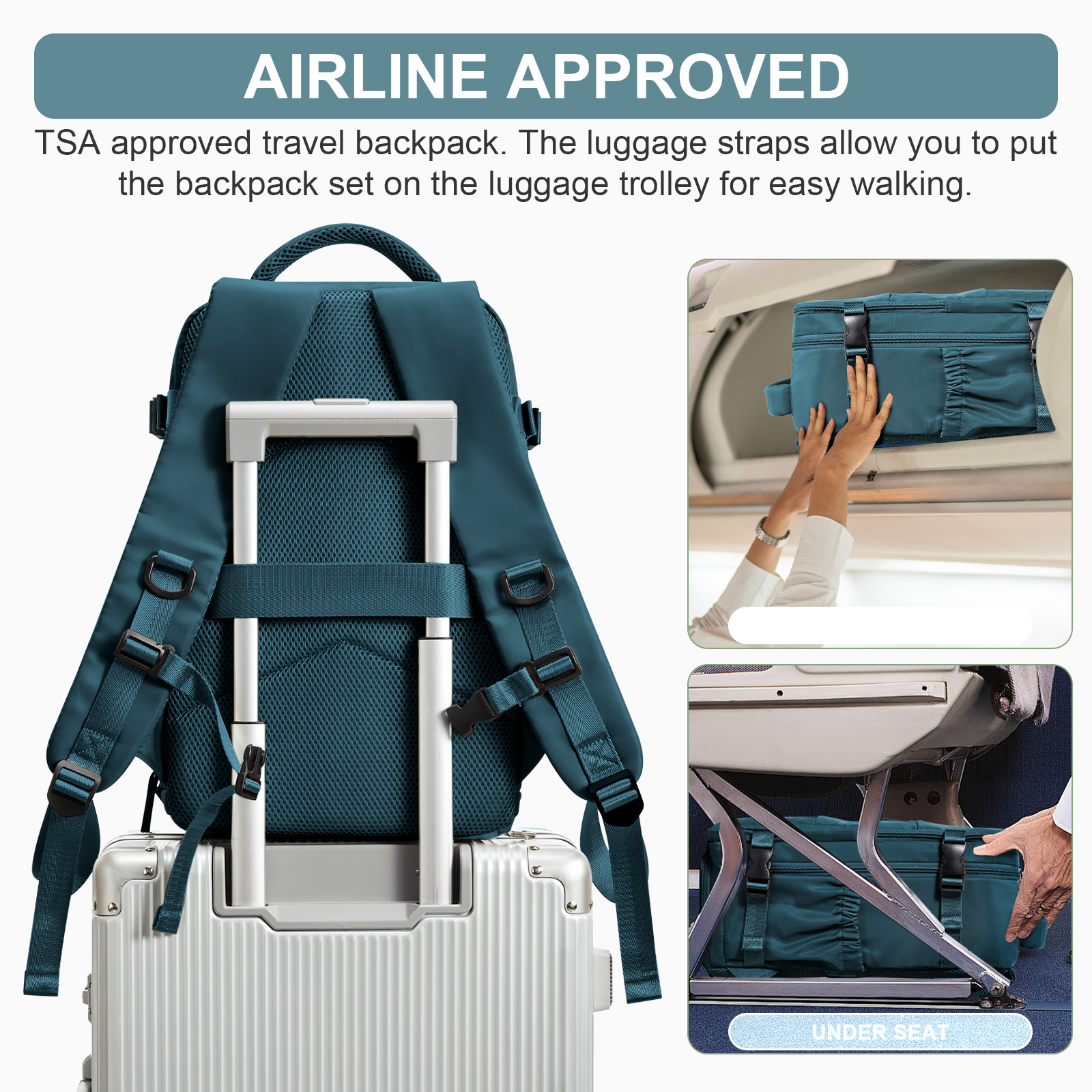 Ryanair Backpack 40x20x25 Cabin Bag Travel Backpack for Men Women Hand Luggage, Anti-Theft Crossbody Bag Chest Sling Backpack