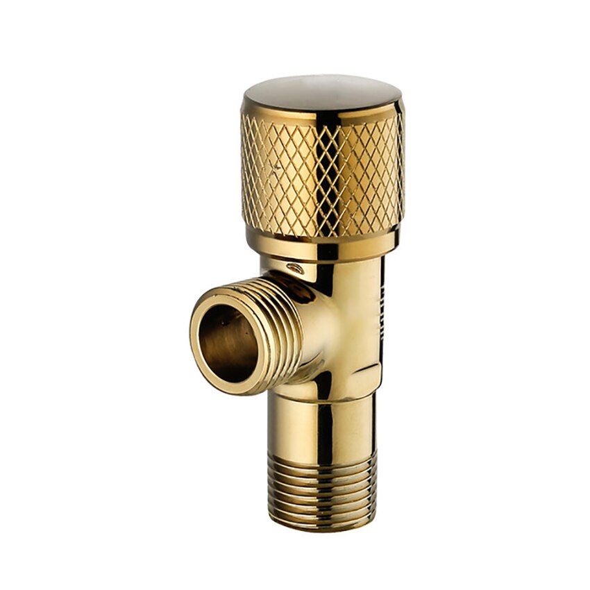 Bathroom Angle Stop Valve Shut Off Quarter Turn Cold Water Shut Off Valve for Toilet Kitchen Sink, Silver, Gold, Black: Gold
