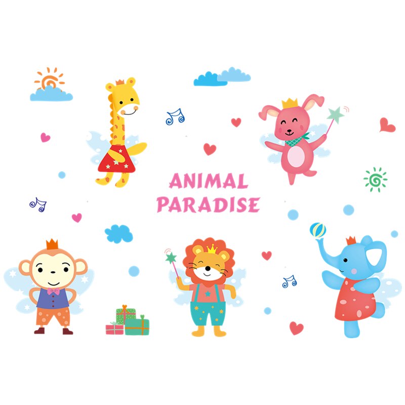 Zs Sticker 55*35 cm/21.6*13.7 inch Kinderkamer Muurstickers Dieren Paradise Muurstickers circus baby Nursery Decor