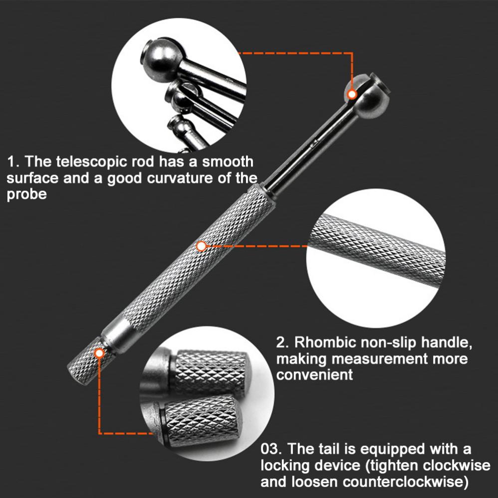 4pcs 3-13mm Full Ball Small Hole Gage Range Telescoping Bore Gauge Inner Diameter Gauge Telescopic Gauge Measuring Gauge