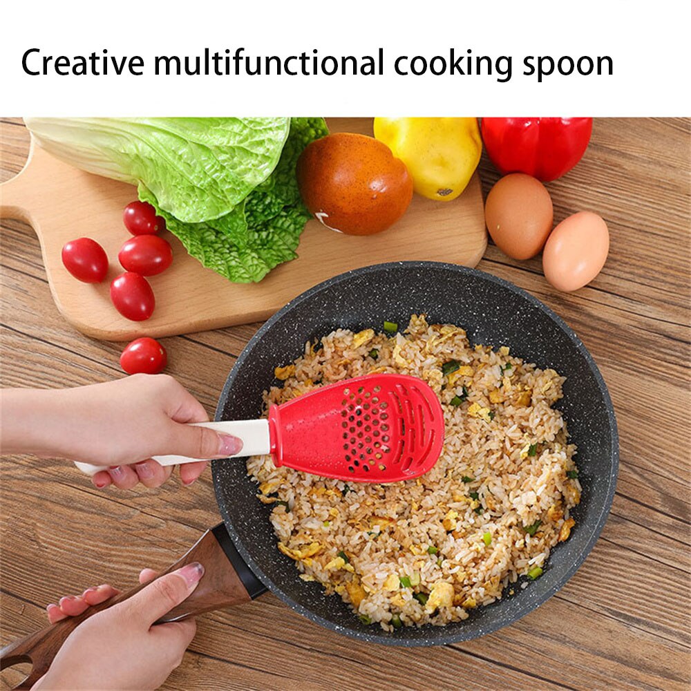 Multi-function Cooking Spoon Multi-function Kitchen Tool Colander Filter Grater Food-grade High Temperature Cooking Gadget