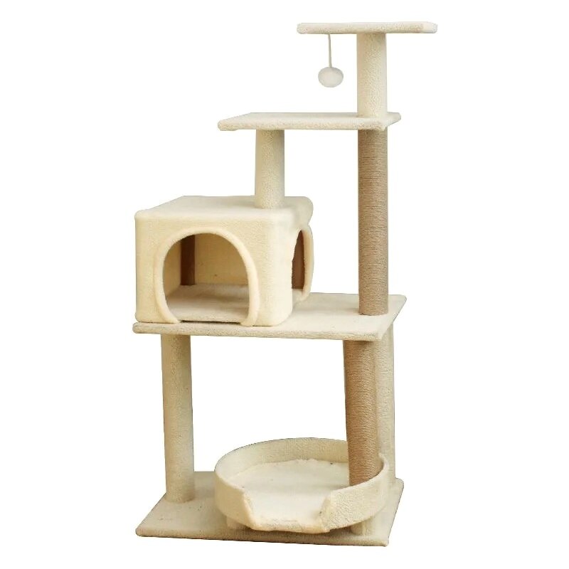 Pet Products Modern Luxury Large Wood Cat Climbing Tower Tree House For Cat