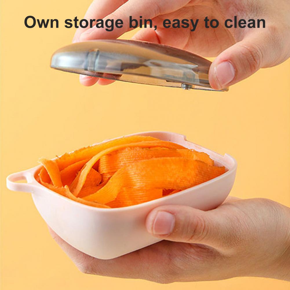 Ergonomic Vegetable Peeler with Storage Holder Plastic Vegetable Chopper Labor-saving Vegetables Grater Slicer Kitchen Tools
