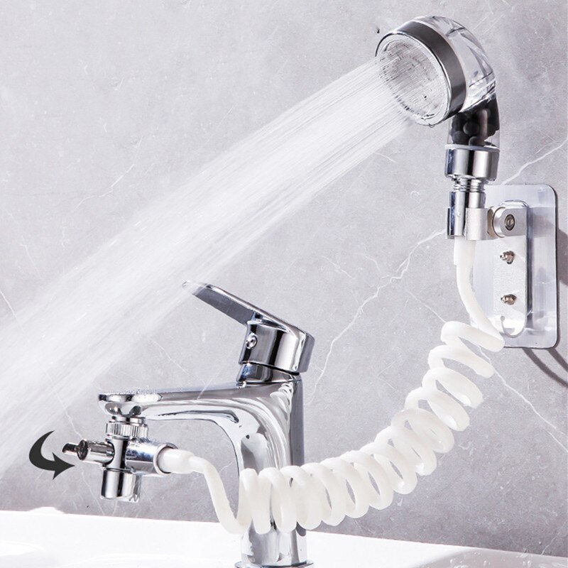 Bathroom Wash Basin External Shower Head Water Tap Water Saving Flexible Hair Washing Faucet Rinser Extension Set Accessories