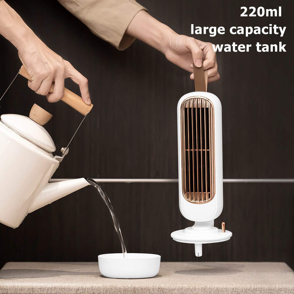 Portable Retro Bladeless Fan Summer Cooling Fan USB Air Conditioner Spray Humidification Desktop For Home Office Fan