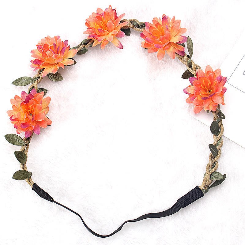 Women Wedding Flower Headband Girls Boho Flowers Headwear Children Headbands Hair Accessories Bride Wreath Beach Garland