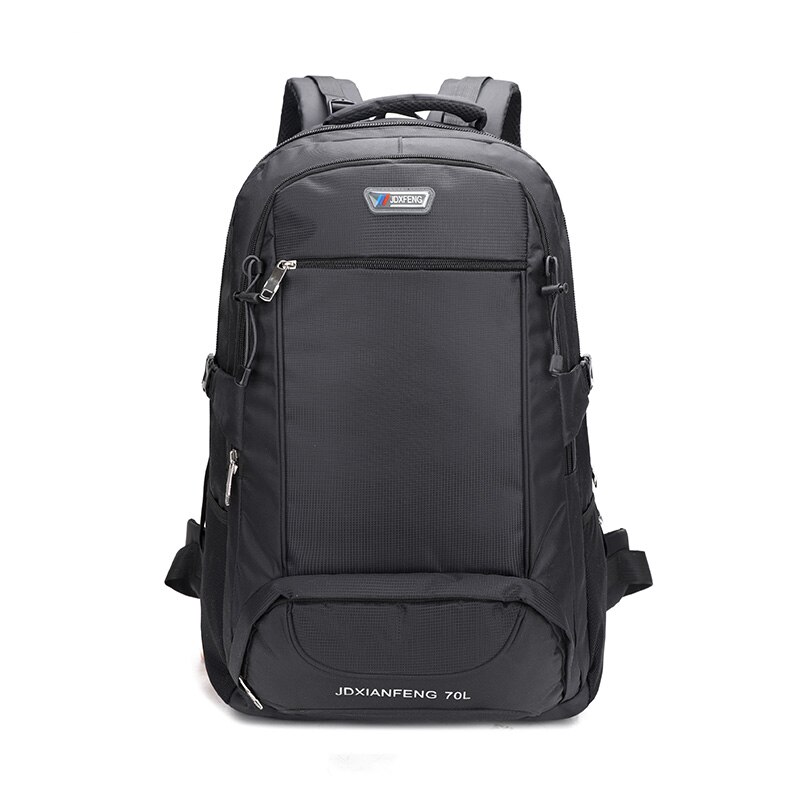 Outdoor Camping Mountaineering Travel Bag Men's Thickened Nylon Waterproof Luggage Bag Sports Bag: Black