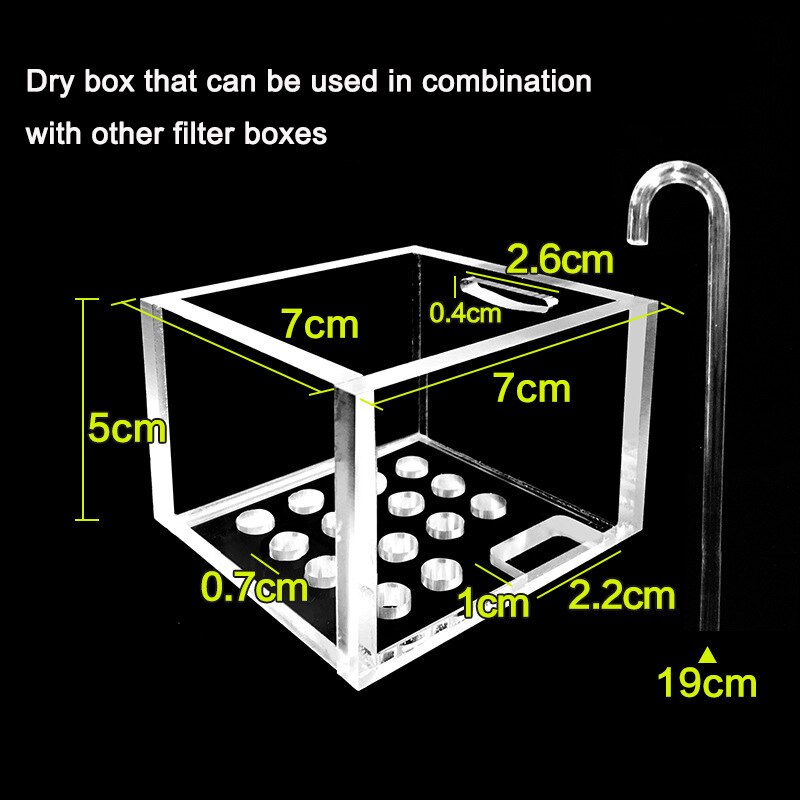 3 in 1 Acrylic Aquarium Filter Box External Hanging Fish Tank Filter Box Water Purifier Increase Oxygen Water Filter: Dry box