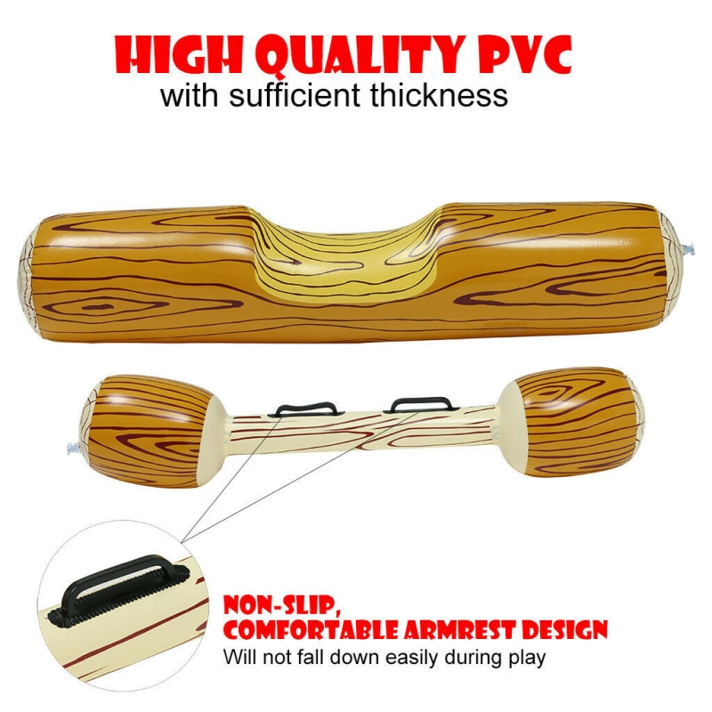 2 Pairs Fun Summer Log Flume Joust Swimming Pool Inflatable Float Game Set Toy Big Air Mattresses Water Toy Water Inflatable Bed