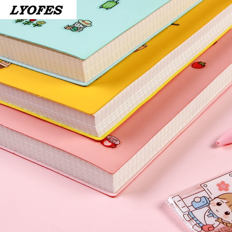 Notebooks Journals Planner Diary Notepad Kawaii Notebook Stationery Cute Grid Budget Book Soft Agenda Office School Supplies
