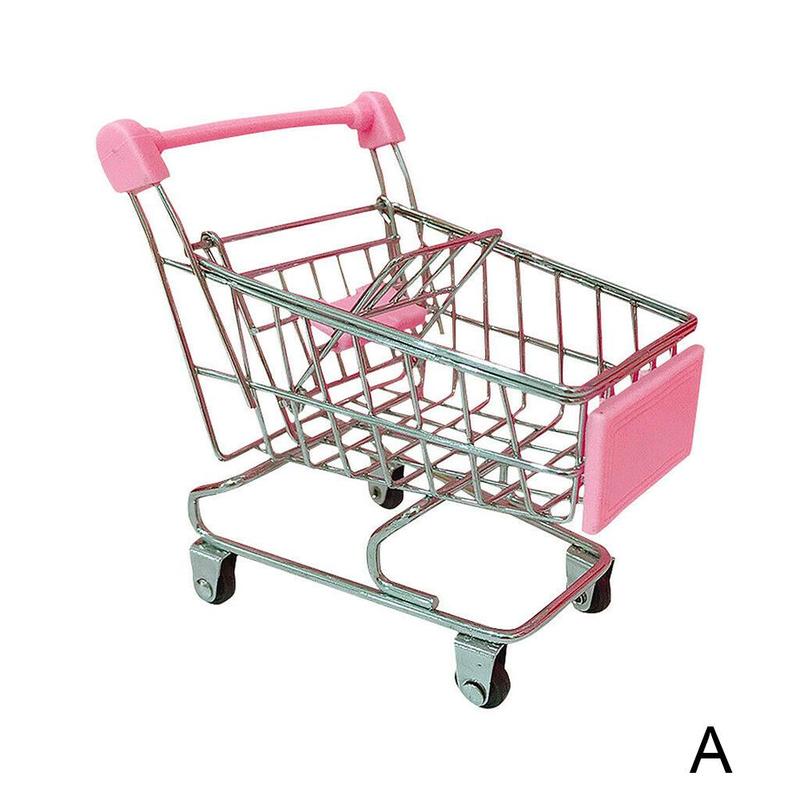 Mini Pink Shopping Cart Cute Cake Toy Decoration C8J9: 2