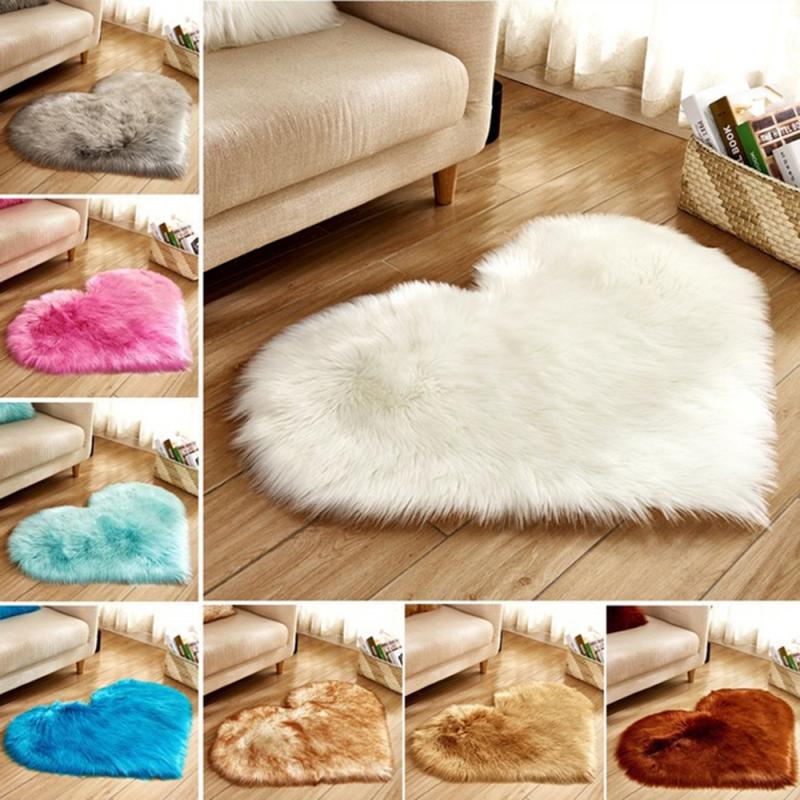 A Forma di Cuore Anti-Slip in Tessuto Morbido Amore Pavimento Zerbino Tappeto Sala da Pranzo Camera da Letto Pavimento Zerbino S Dolce di Colore Solido pavimento Zerbino S