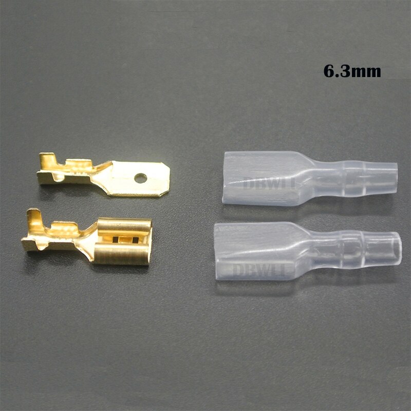 200 pces/50 pares masculino fêmea spade friso terminais manga fio envoltório conector para 22-16 awg 2.8mm