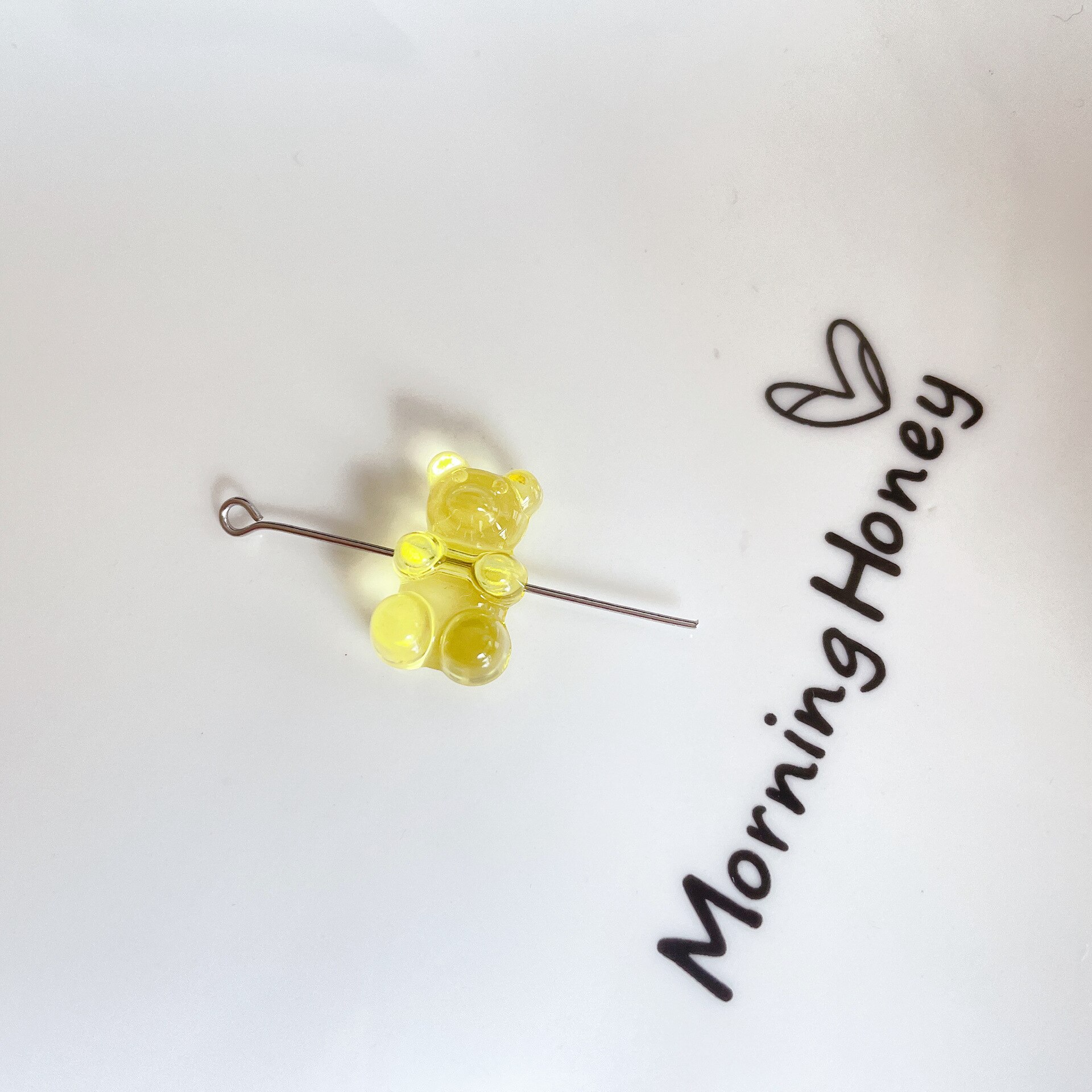 Rainbow Kleurrijke Leuke Gummy Bear Acryl Kralen Voor Sieraden Maken Ketting Armband Oorbellen Beren Kerstcadeau Kruis Gat: 12mm / Roze