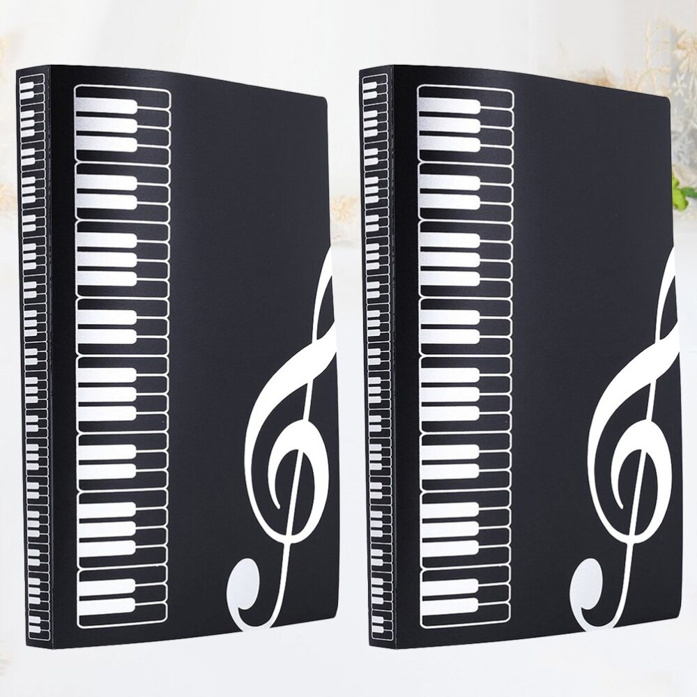 2 stuks kantoormap, muziekmap, organizer, papieren documenthouders, schoolkantoorbenodigdheden met 40 stuks binnenpagina's (b