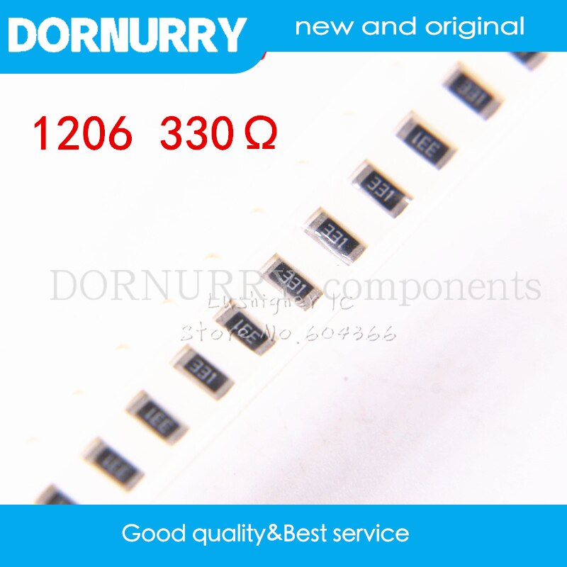 500PCS 1206 SMD Resistor 5% 330 Ohm 331 330R 330ohm DORNURRY