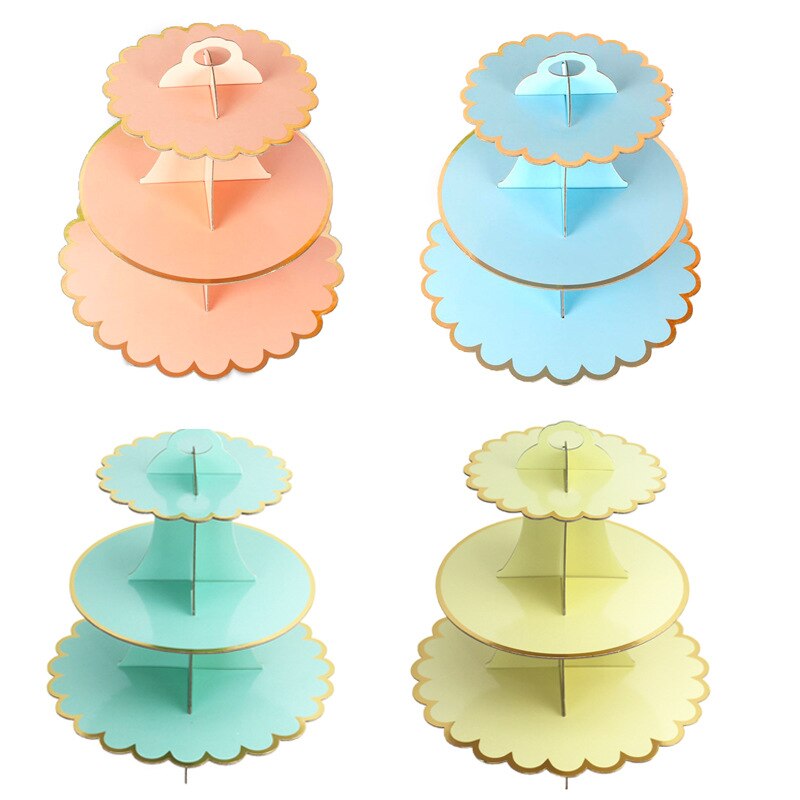 3- stöckiger cupcake-ständer, nachmittagstee, hochzeitsteller, partygeschirr, einweg-kuchenständer, turm, geburtstagsdekoration
