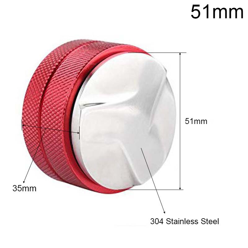 304 Rvs Espresso Koffie Tamper 58 Mm Verstelbare Drie Schuine Helling Base Home Koffie Brouwen Gereedschap: Red 3Angle 51mm