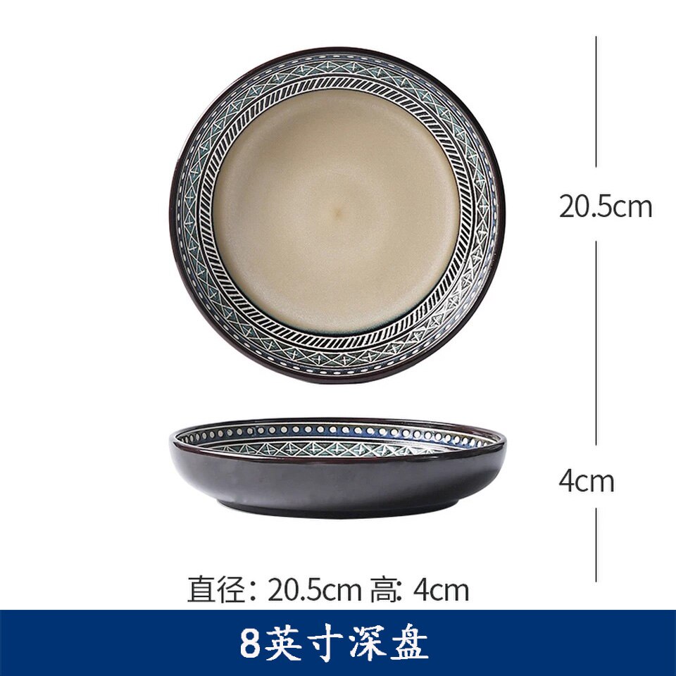 Nordic Style Ceramic Tableware Pasta Plate Mediterranean Plate Steak Plate Ceramics: Light Green