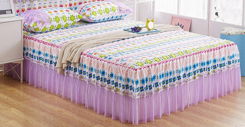 Kant Sprei Kussensloop Beddengoed Set Verse Cubre Cama Sprei Lakens Decor Comfortabel Ademend Verticale Fringe Zomer: Color 6 / 180x200cm 3piece