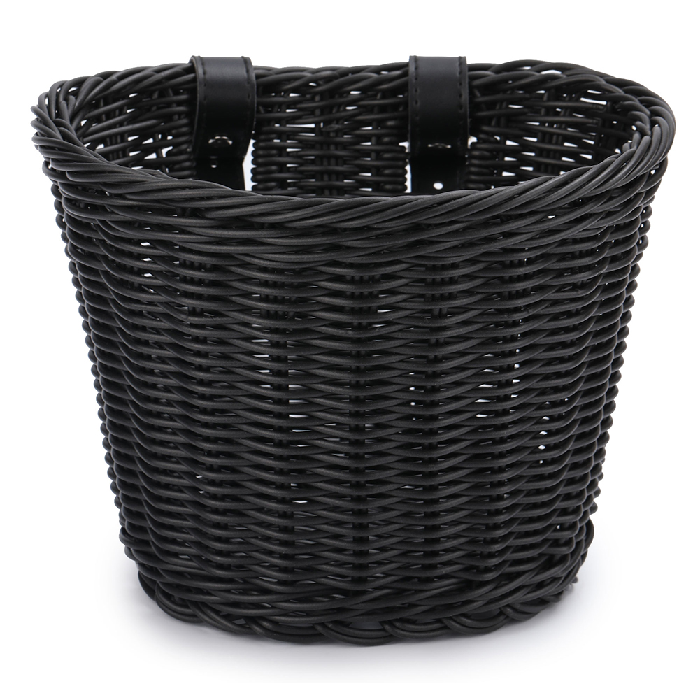 Cesta de bicicleta para niños, cesta de bicicleta tejida de plástico, cesta de mimbre para bicicletas para niños, cesta delantera para bicicleta, mochila, accesorios para bicicleta: Azul marino