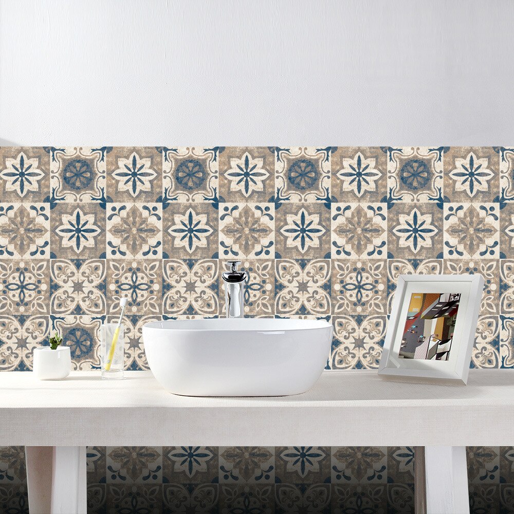 Telha adesivos de parede auto adesivo telhas do banheiro retro simulação telhas à prova ddiy água diy pvc bens para casa e cozinha