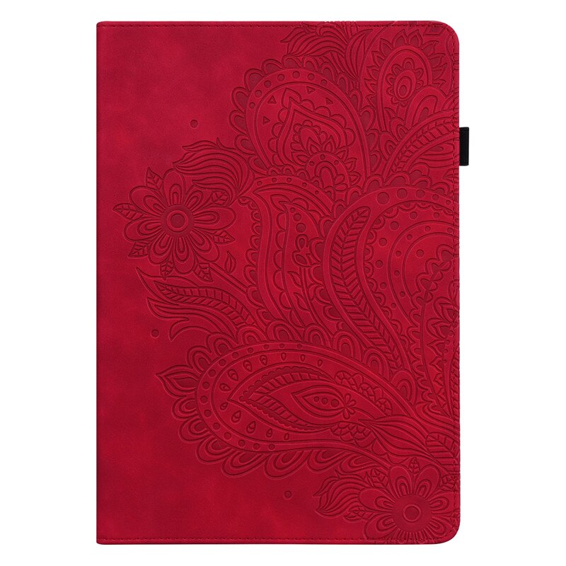 Tablet For Etui Samsung Galaxy Tab S2 9.7 Case Embossed Flower Leather Wallet Cover For Samsung Tab S2 T810 T813 T815 T819 Case: red