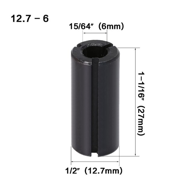 Outil de routeur CNC, adaptateur de haute précision, pince adaptateurs de tige support de fraise, mandrin de Conversion 12.7-8 8-6 12.7-6.35 1 pièce: 12.7 Turn 6