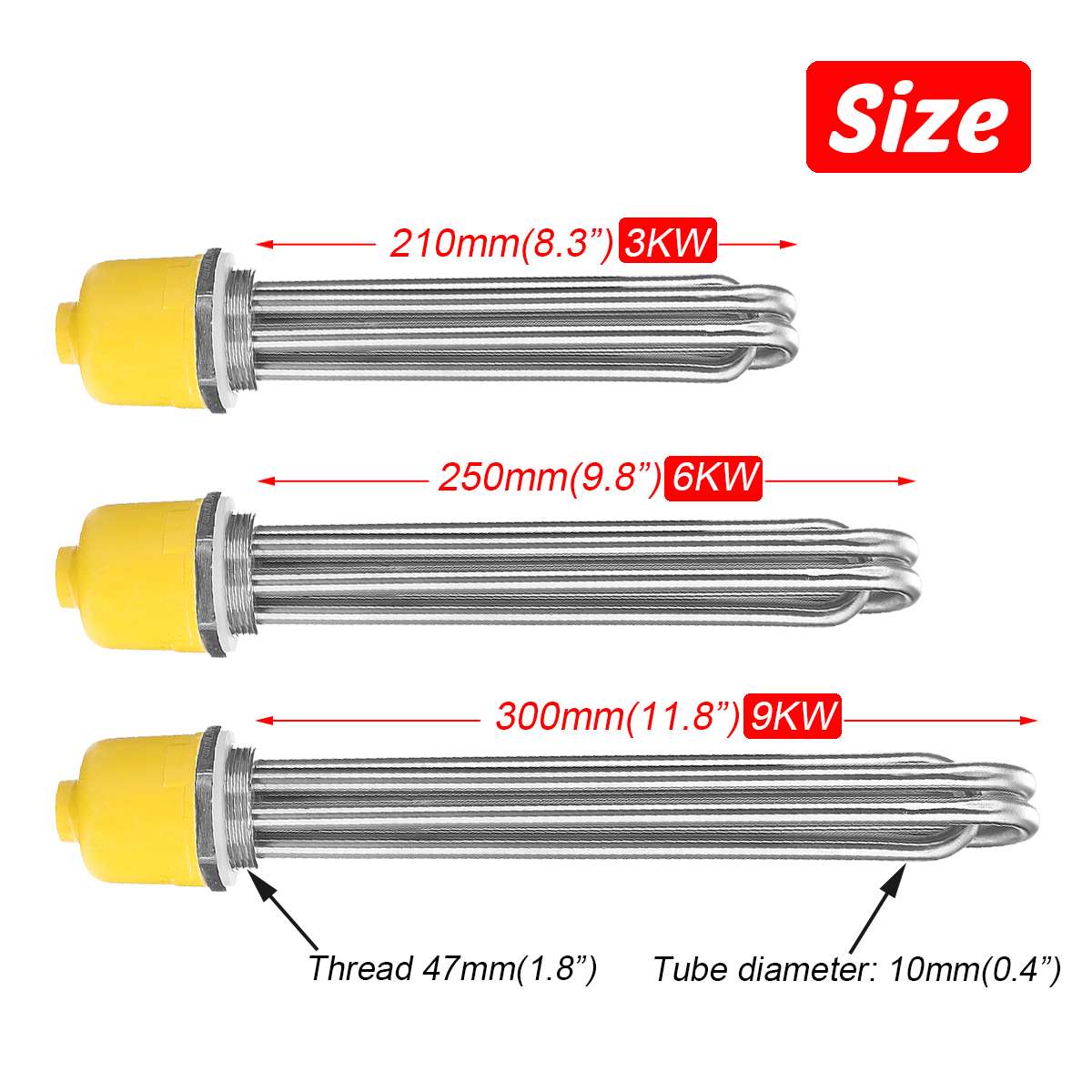 Tubular Oil Heater Heating Element 220V 63mm Flange Disc Power DN40 3KW/6KW/9KW for Heat-conducting Oil Stove Heater Element