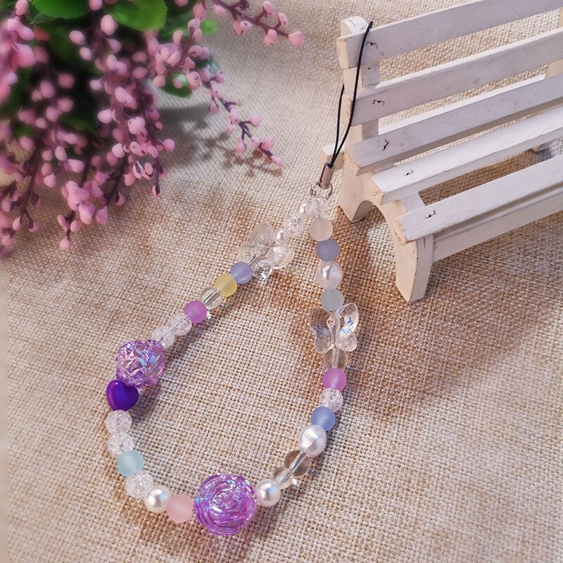 Mobiele Telefoon Lanyard Korte Armband Polsband Ornamenten Handgemaakte Kralen Hanger Kristallen Ketting Vrouwelijke Mode Lanyard: Default Title